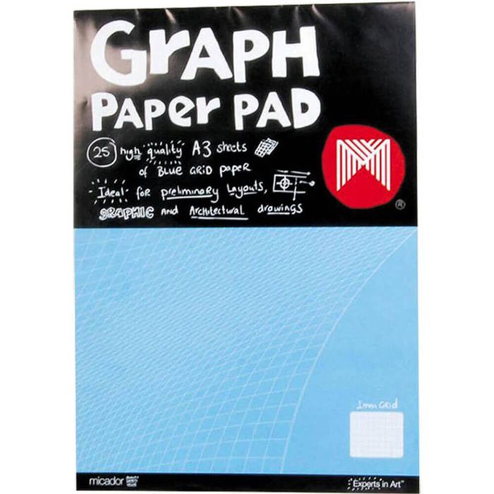 Micador Graph Pad 25 Sheets (A3) (2mm Squares)
