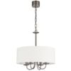 Telbix Shiron Contemporary Pendant Hanging Lamp Light Metal Fabric Nickel Ivory Matte Plated