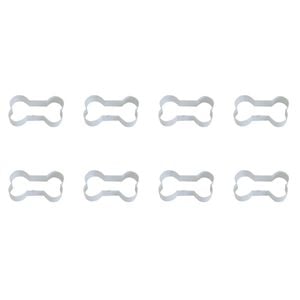 8PK R&M Dog Bone Cookie Cutter Polyresin Coated Steel 9cm - White