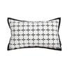 SOGA 35cm Moroccan Black Cross Pattern Black Trim Decorative Throw Pillow