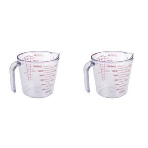 2PK Appetito 2 1/2 Cup Plastic Measure Jug Home Kitchen Cooking Clear