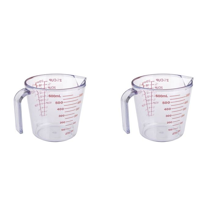 2PK Appetito 2 1/2 Cup Plastic Measure Jug Home Kitchen Cooking Clear