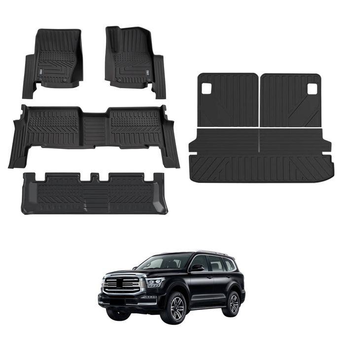 AUSGO Floor Mats & Boot Liner Set for GWM Tank 500 7-Seat 2024-Onwards Car Floor Liners Cargo Mat