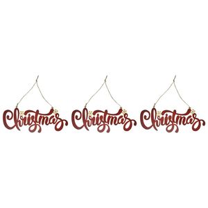 3x LVD Metal/Jute Christmas Hanger Xmas Holiday Decor Ornament 31x11.5cm Red