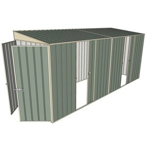 Build-a-Shed 1.5 x 4.5 x 2m Dual Single Sliding Side Door Skillion Shed - Green