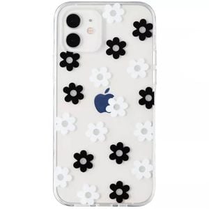 Flower Floral Shockproof Case Shockproof Cover - For Apple iPhone 12 / 12 Pro (Black)