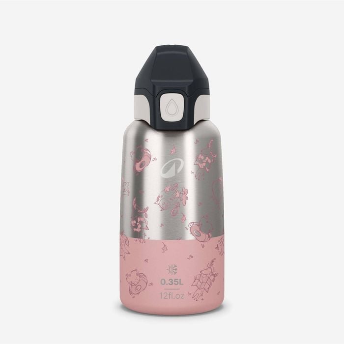 Decathlon - Kids’ 0.35 L Stainless Steel Insulated Flask With Quick Opening Hiking Cap - One Size