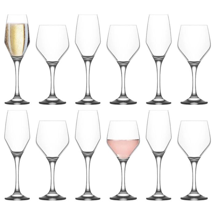 LAV 12pc Ella Wine Glasses & Champagne Flutes Set