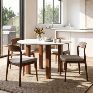 Round Dining Table in Walnut
