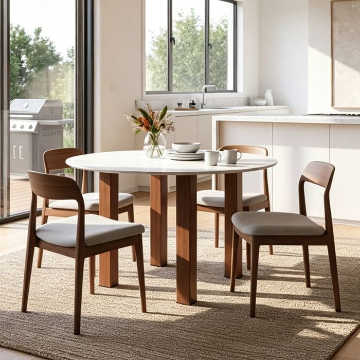 Round Dining Table in Walnut