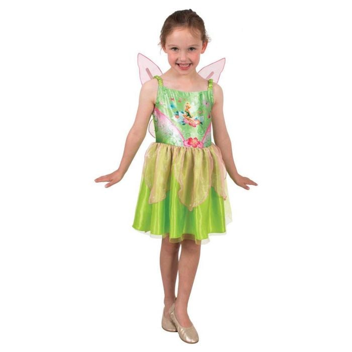 Tinker Bell Halloween Costume for Kids Disney Ballerina Dress with Tulle Skirt and Wings, 3-5-YRS