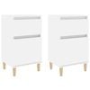 vidaXL Bedside Table Nightstand Lamp Stand Storage 2 pcs High Gloss White