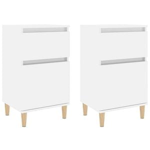 vidaXL Bedside Table Nightstand Lamp Stand Storage 2 pcs High Gloss White