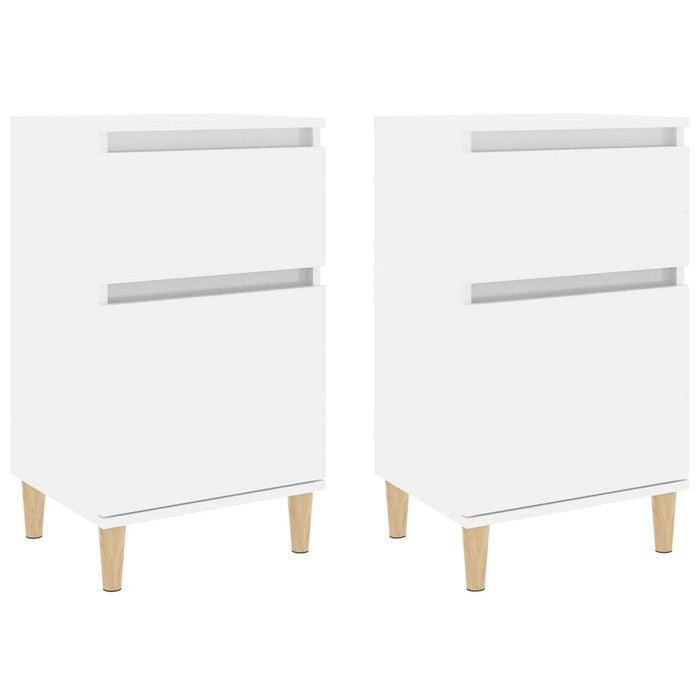 vidaXL Bedside Table Nightstand Lamp Stand Storage 2 pcs High Gloss White