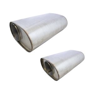 Redback 4" Performance Muffler Offset/centre - 9" X 5" Oval, 14" Long, 409 Ss [str7767-409]