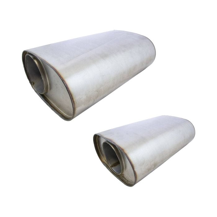 Redback 4" Performance Muffler Offset/centre - 9" X 5" Oval, 14" Long, 409 Ss [str7767-409]