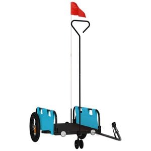 vidaXL Bike Trailer Pet Stroller Bicycle Wagon Cart Blue Oxford Fabric and Iron