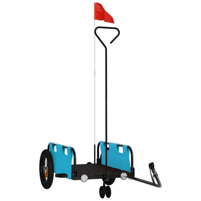 vidaXL Bike Trailer Pet Stroller Bicycle Wagon Cart Blue Oxford Fabric and Iron