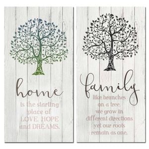 P&P Grey Family Home Canvas Print With Warm Typography