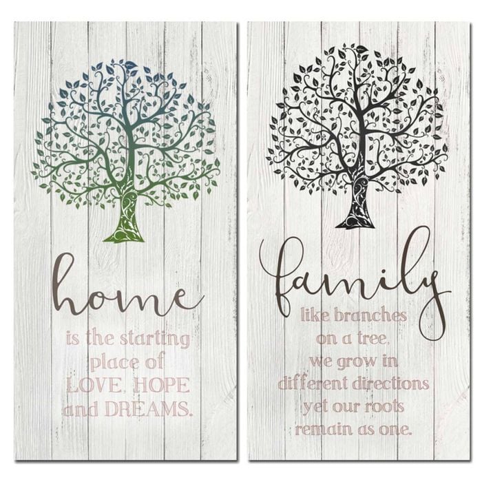 P&P Grey Family Home Canvas Print With Warm Typography