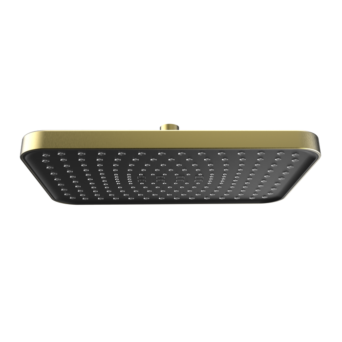 Mondella Brushed Brass Rococo Rectangular Rain Shower Head