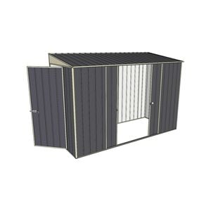 Build-A-Shed 1.2 x 3.0 x 2.0m Skillion Double Sliding Side Door Shed - Grey