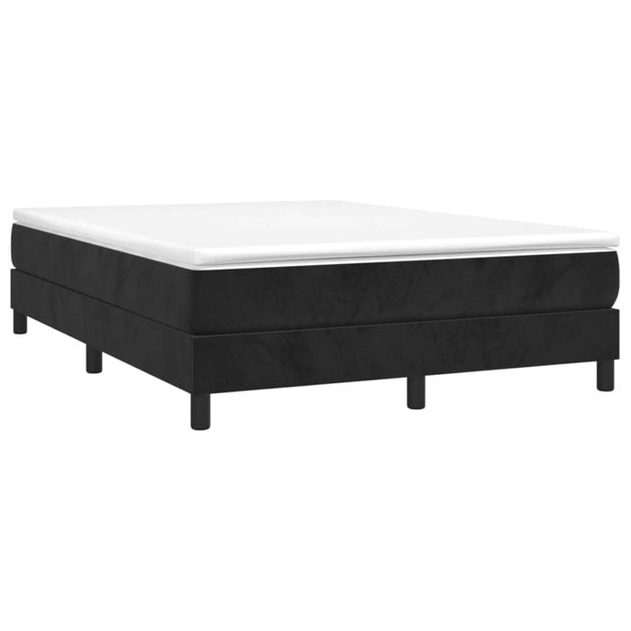 vidaXL Box Spring Bed with Mattress Bedstead Double Bed Black Queen Size Velvet