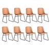Levede 8pcs Vintage-Style PU Leather Dining Chairs - Brown