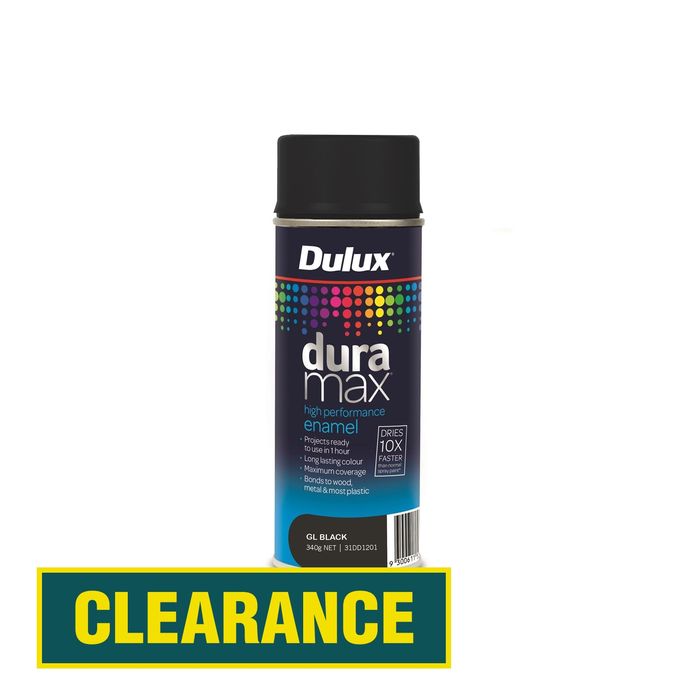 Dulux 340g Black Duramax Gloss Spray Paint