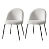 Artiss Dining Chairs Sherpa Boucle Upholstered Set Of 2 White