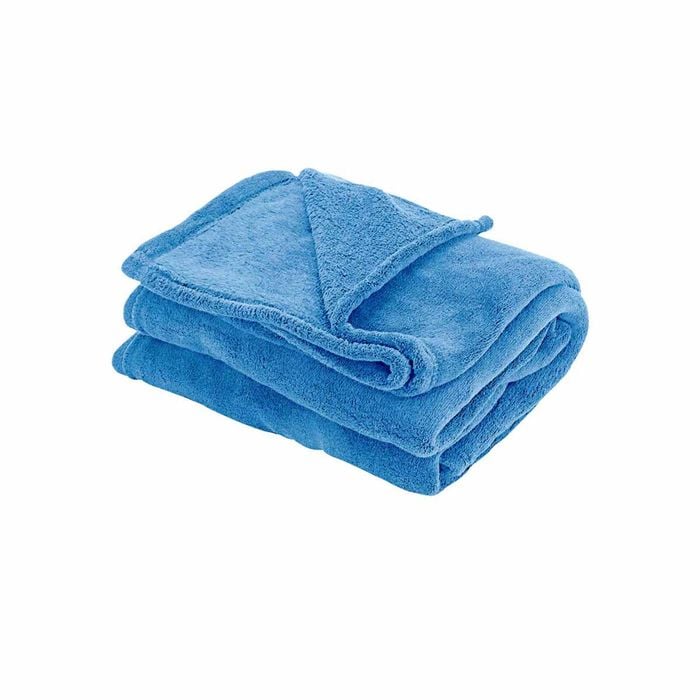 Cleo Soft Coral Fleece Extra Large Throw / Single Sized Blanket 150 X 200 Cm Blue
