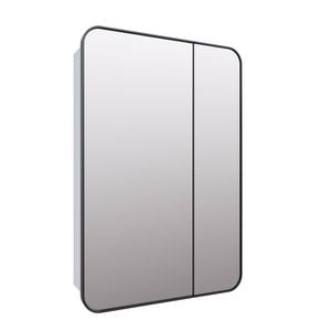 Future Glass Calla Rectangle Mirror Cabinet 900 X 600mm - Black