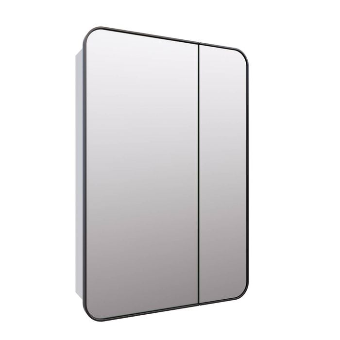 Future Glass Calla Rectangle Mirror Cabinet 900 X 600mm - Black