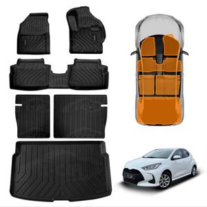 Floor Mats Boot Liner for Toyota Yaris Hatch 2020-Onwards Car Cargo Kick Back Seat Cover