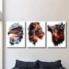 3pcs Animals and Nature Mountains and Trees Print 100% Australian Made 3 x 40x60cm (Metal Print)