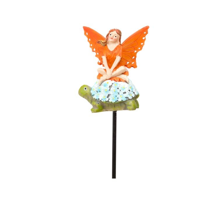 Lotus 7 x 17cm Orange Fairy Decorative Stake