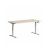 Olg Klass White Frame Nordic Maple Top Scallop Height Adjustable Desk L1500mm X W750mm