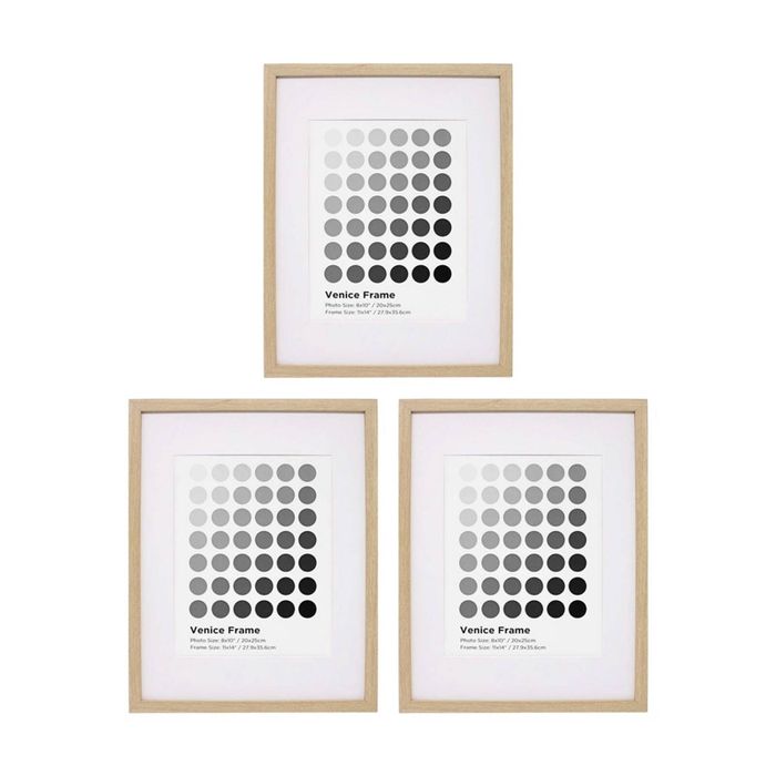 3PK Braz Venice Image Photo Document Display Frame 27.9x35.6cm Beech