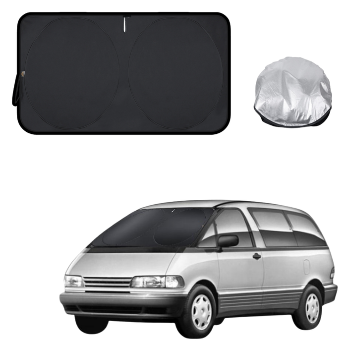 Front Windscreen Sun Shade for Toyota Tarago 1990 - 2000 (XR10) - XL 160 x 100 cm - Black