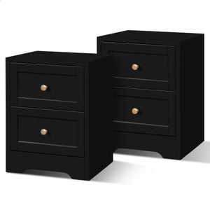 ALFORDSON 2x Bedside Table Black