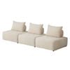 Oikiture 3x Chenille Modular Sofa Floor Lounge Chair W/pillow Tofu Armless Beige