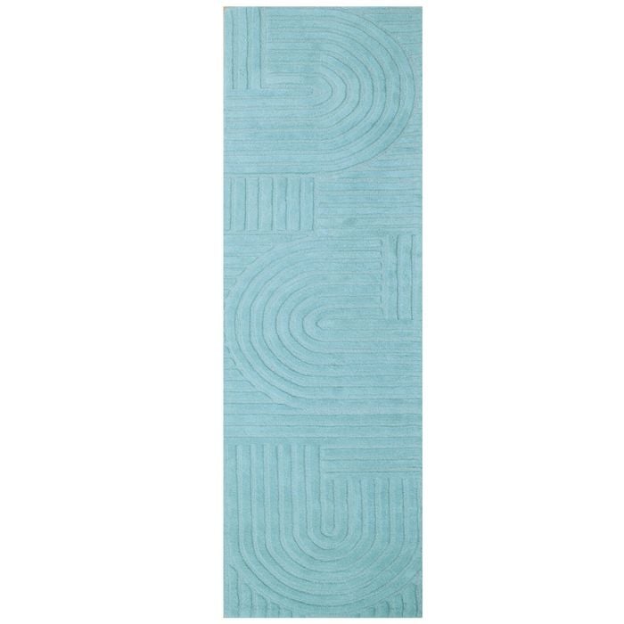 Contemporary Handwoven Wool Rug-Unity 6230-Cashmere Blue-80x300cm