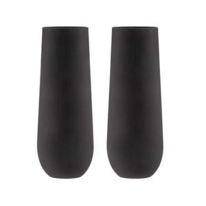 Tempa Aurora Set of 2 Stemless Champagne Glasses Matte Black