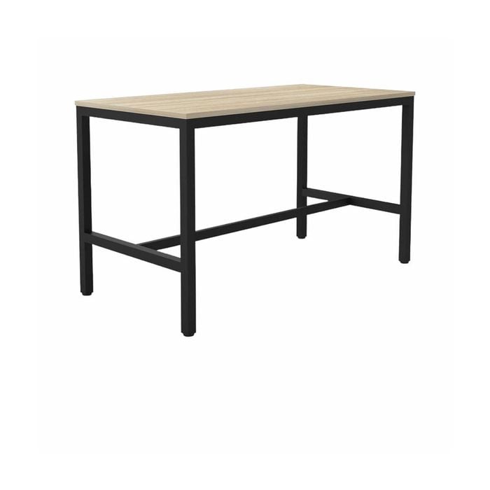 Olg Axis Bar Leaner 4 Leg Black Frame New Oak Ravine Top L1800mm X W900mm