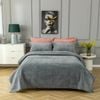 3 Pce 100% Cotton Velvet Reversible Quilted Coverlet Set Le Chateau Grey Queen/King