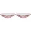 2x LVD Glass Dish Serve Plate Decorative Home/Dining Tableware Large Plum/Gold