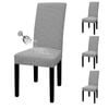 Catzon 4 Pcs Dining Chair Covers Waterproof Stretch-Light Gray