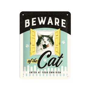 Nostalgic-Art Small Sign Beware of the Cat