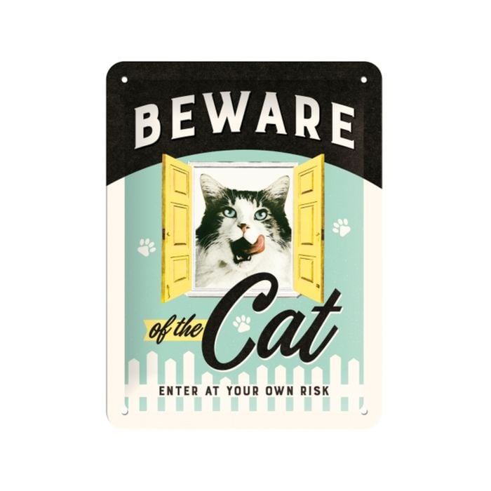 Nostalgic-Art Small Sign Beware of the Cat