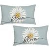 Catzon 2 Pcs Summer Lumbar Pillow Covers Linen Pillowcase for Home Decor-Set 46